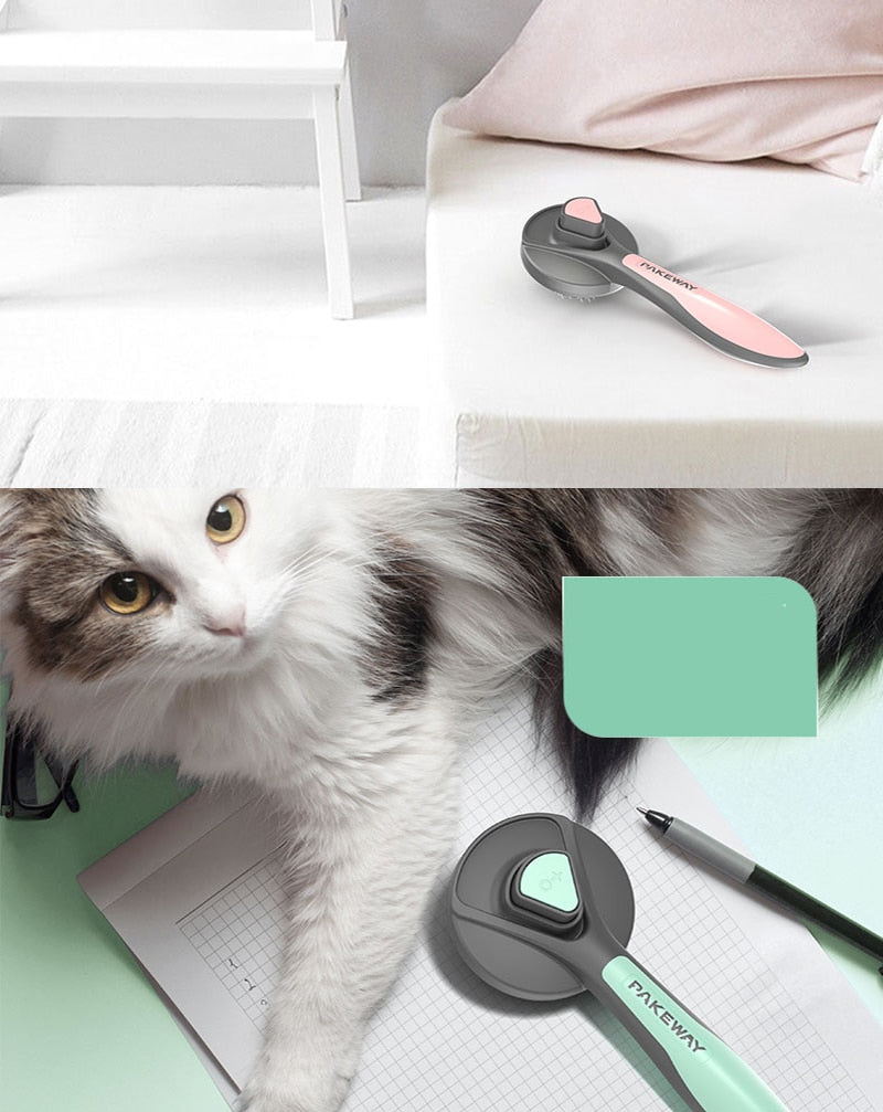 High-Tech Cat Massage Brush - Anti-Pull + Easy Clean